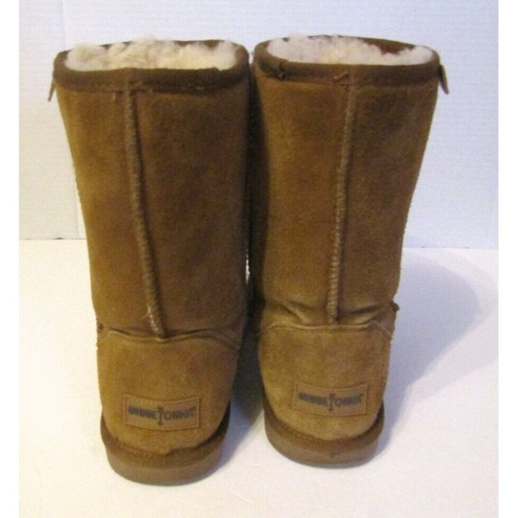 Minnetonka Olympia Brown Suede Sheepskin Boots Womens Size 10 - Picture 5 of 8